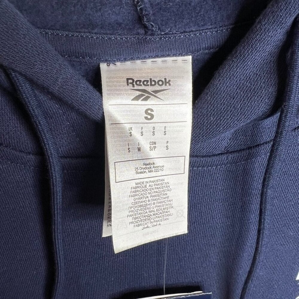 Reebok Men's Identity Fleece Pullover Hoodie - Navy Size S - Picture 3 of 8